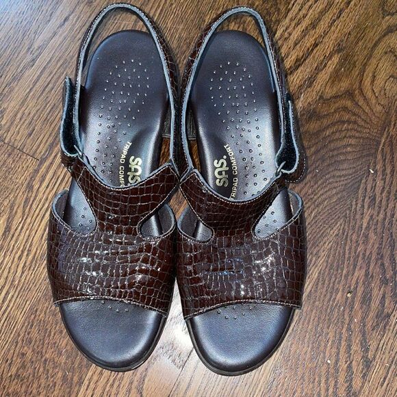 SAS Tripad comfort low heeled brown sandals - Picture 1 of 10